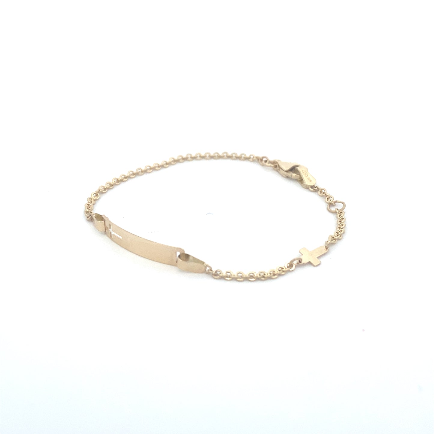 14K Gold Baby Bracelet with Cross Image | Luby Gold Collection | Luby 