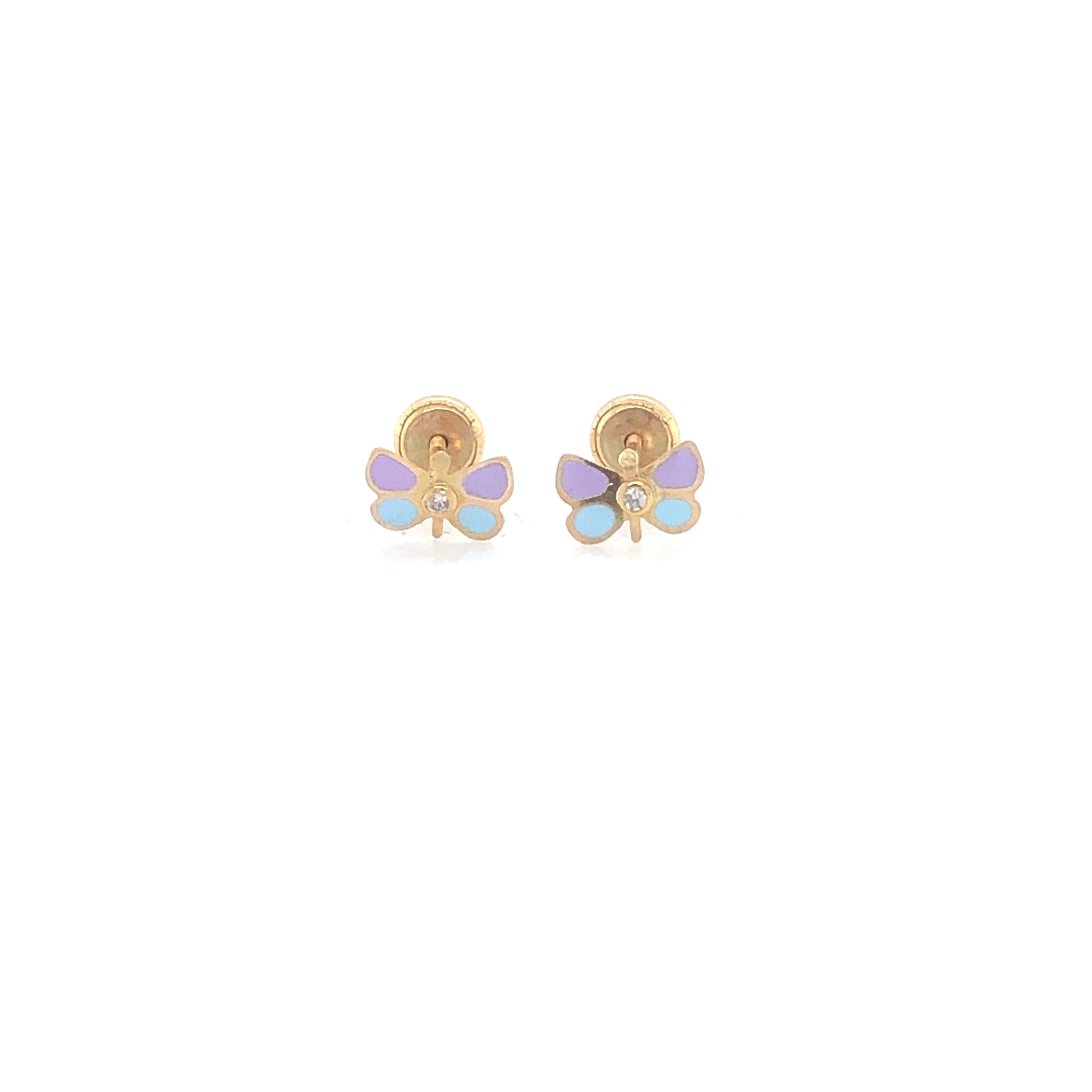 14K Enamel Small Butterfly Stud Earrings | Luby Gold Collection | Luby 