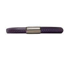 Pulsera de cuero púrpura de una sola vuelta (plata/púrpura)