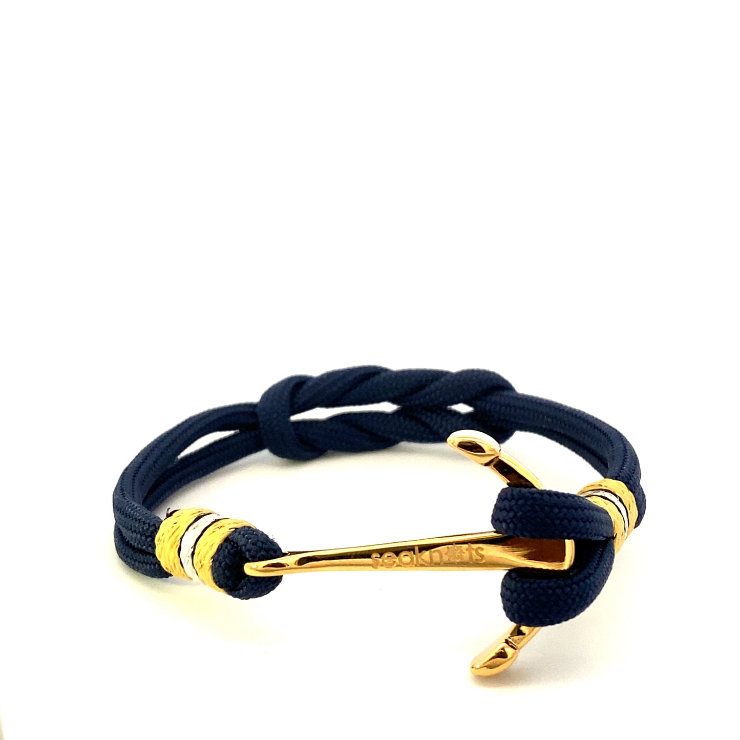 Double Cord with Gold Anchor Bracelet (Gold) | SEAKNOTS | Luby 