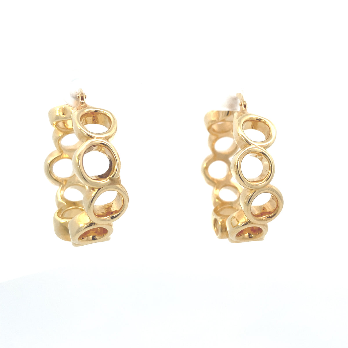 14K Gold Circle Abstract Hoops | Luby Gold Collection | Luby 