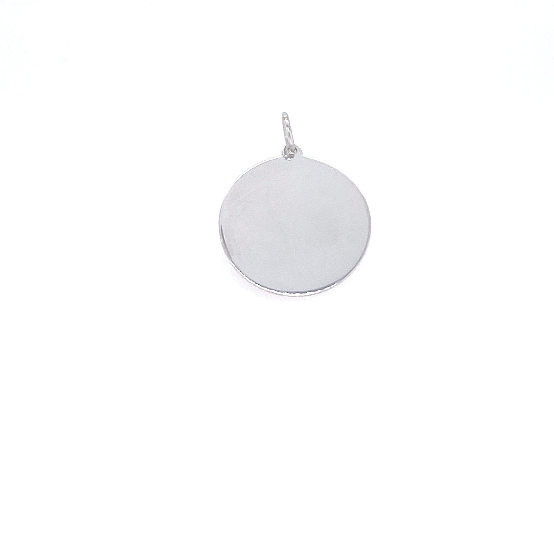 14K Round Plate White Gold Pendant | Luby Gold Collection | Luby 