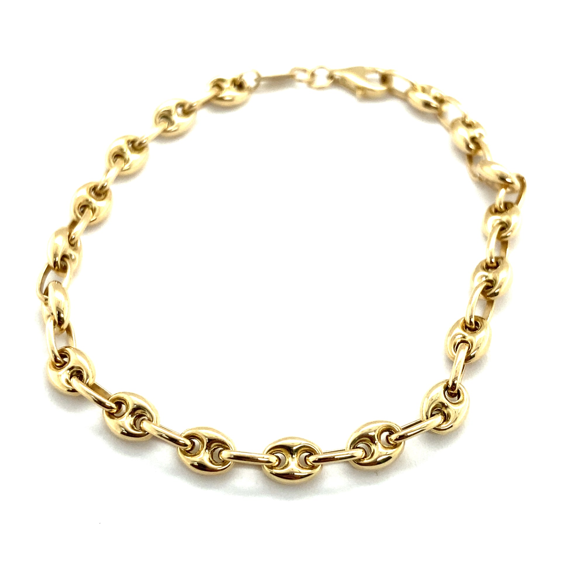 14K Gold Puff Link Bracelet 5mm | Luby Gold Collection | Luby 