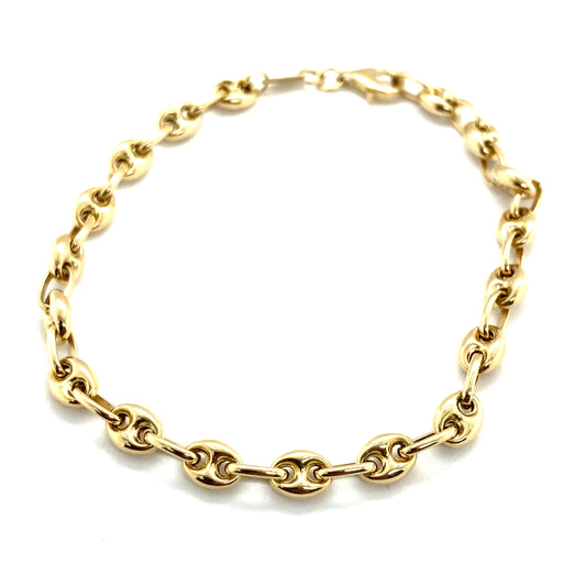 14K Gold Puff Link Bracelet 5mm | Luby Gold Collection | Luby 