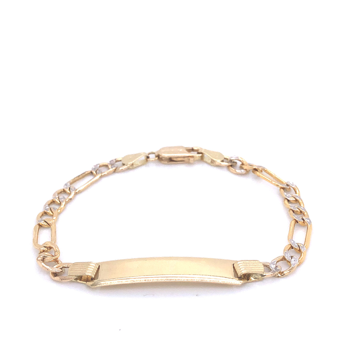14K Figaro Link Two-Tone Gold Chain Bracelet | Luby Gold Collection | Luby 