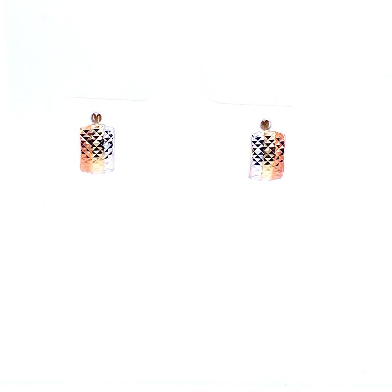 14K Tri-Color Gold Stud Earrings | Luby Gold Collection | Luby 