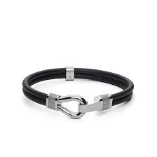 Clint Leather Bracelet (Black/Silver) | Brosway Italia | Luby 