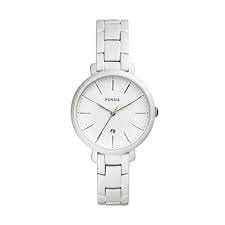 Jacqueline Satin Watch (Silver) | Fossil | Luby 