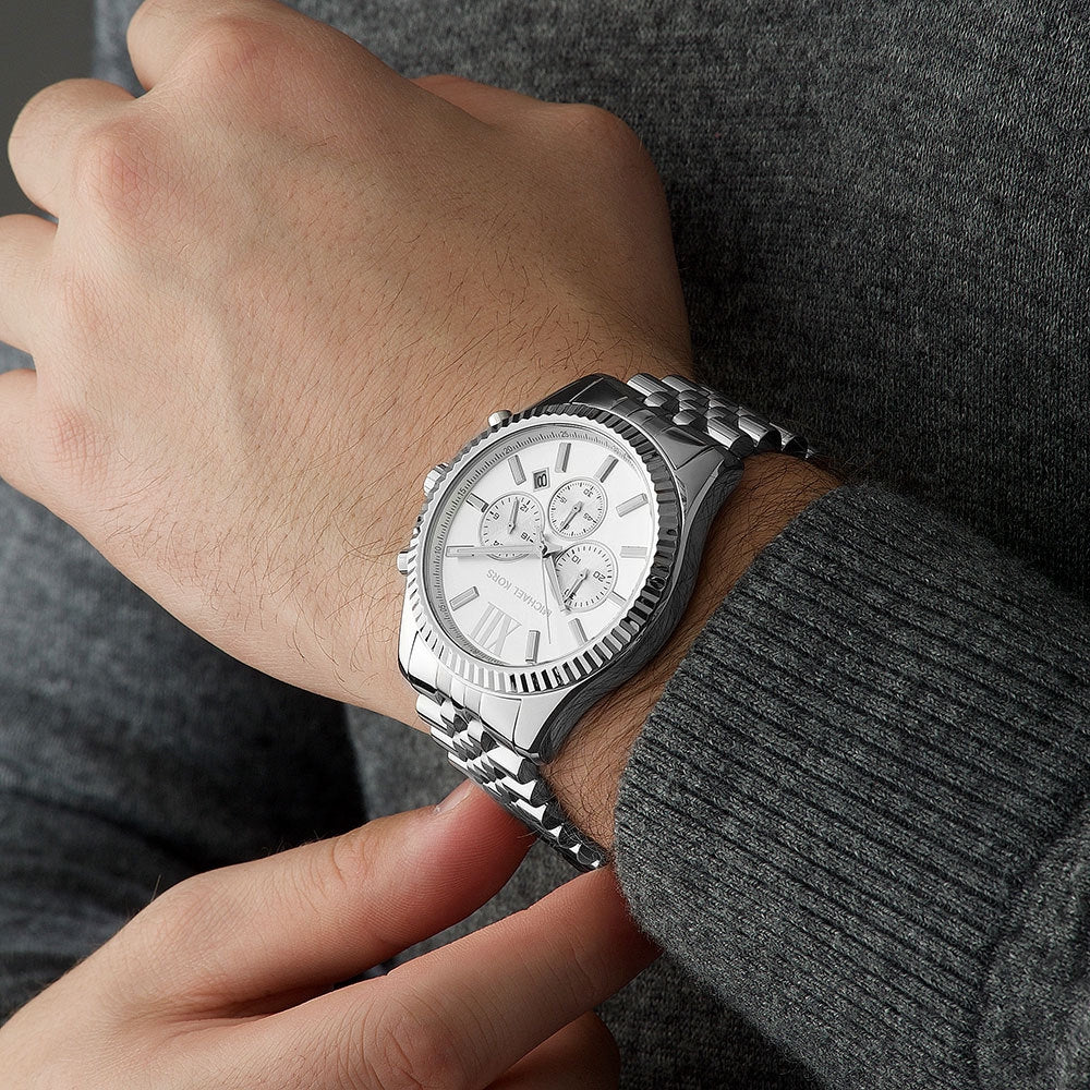 Lexington Silver Chrono (Silver) | Michael Kors | Luby 