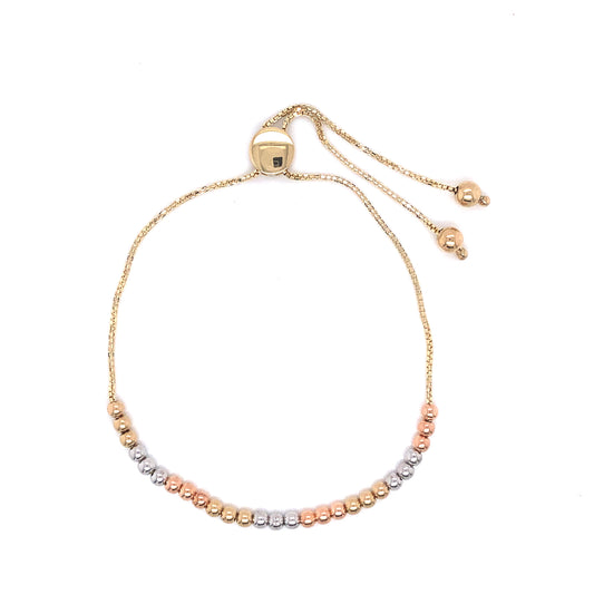 14K Bracelet With Pellet Tri-Color | Luby Gold Collection | Luby 