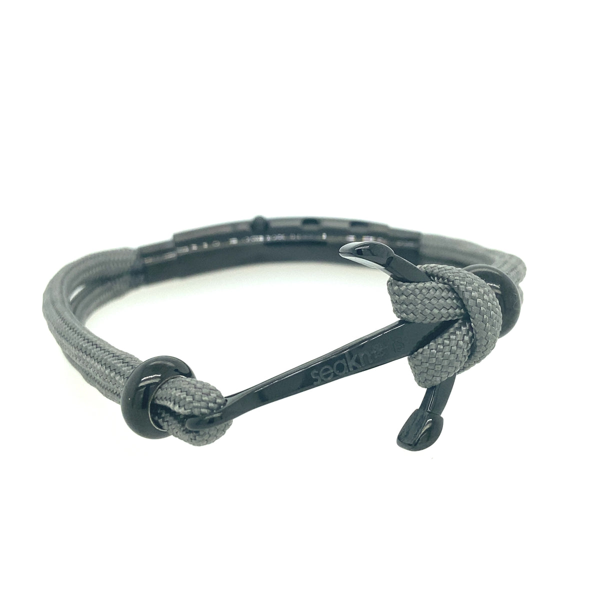 DOUBLE CORD WITH ANCHOR KNOT BEADS  BLACK | Seaknots | Luby 