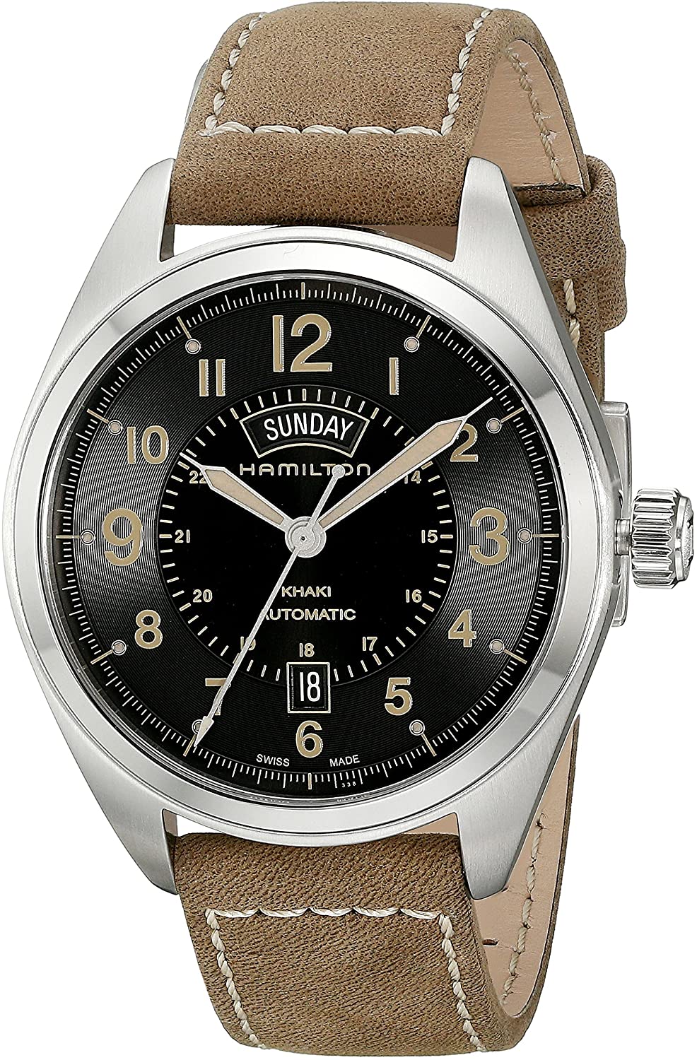 Khaki Automatic Field Day Date (Black-Brown) | Hamilton | Luby 