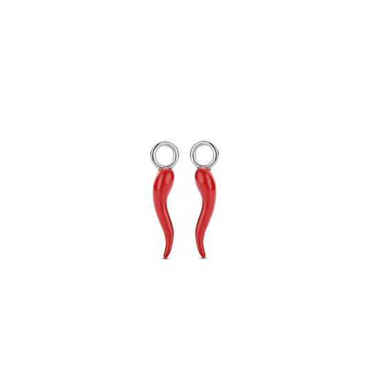 Enamelled Coral Red Lucky Peppers Earrings | Ti Sento Milano | Luby 