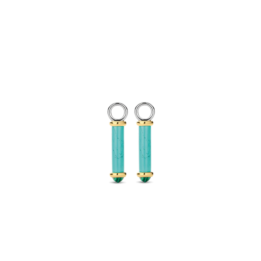 Turquoise Blue Tube-Shaped Earrings | Ti Sento Milano | Luby 