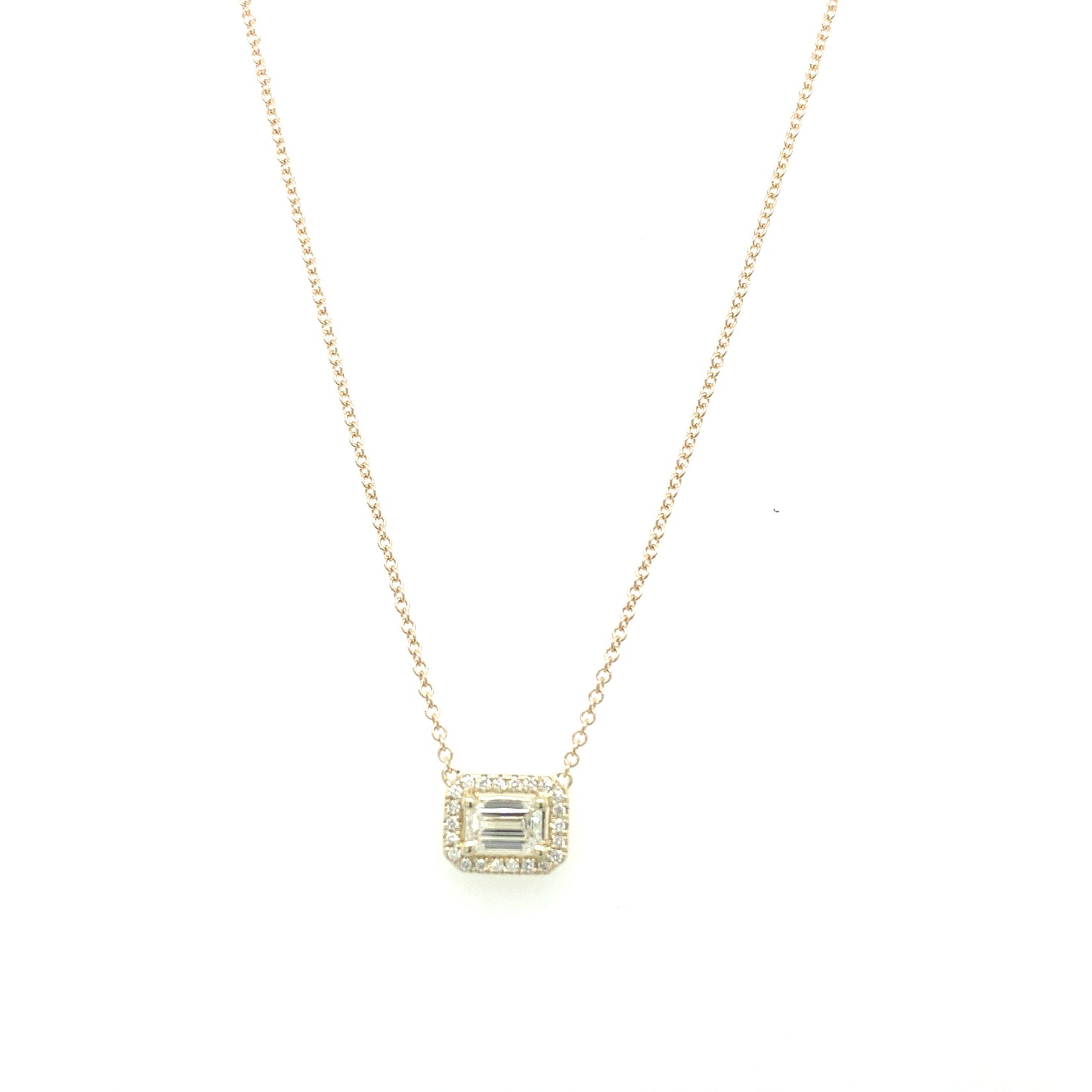 Zeghani 14k Diamond Baguette Cut Necklace | Zeghani | Luby 