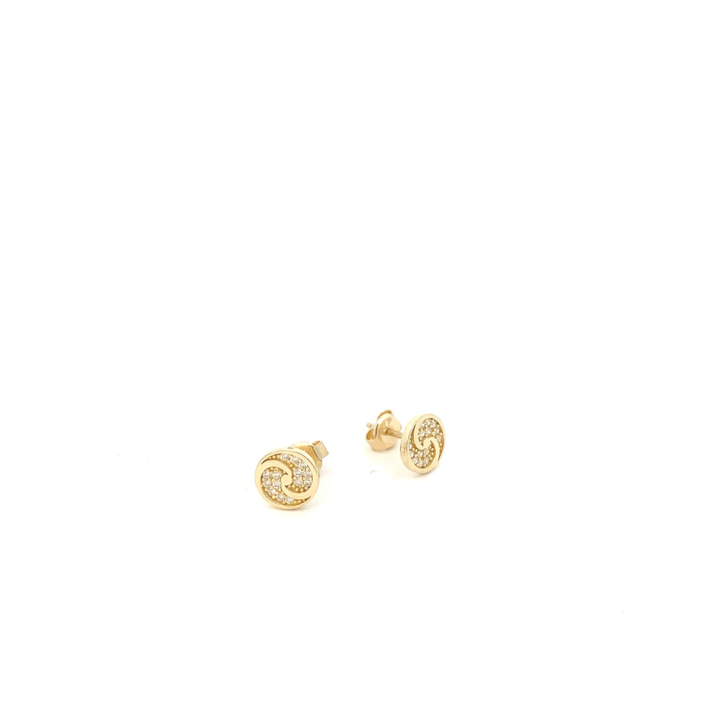 14K Gold Ying Yang Stud with CZ | Luby Gold Collection | Luby 