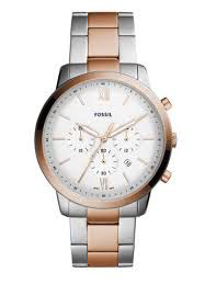 Neutra Chronograph Watch (Silver/Rose-Gold) | Fossil | Luby 