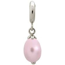 Rose Pearl Drop Charm (Silver/Rose) | Endless Jewelry | Luby 