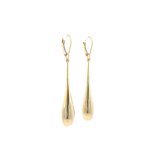 14K Gold Drop Hoop Earrings | Luby Gold Collection | Luby 