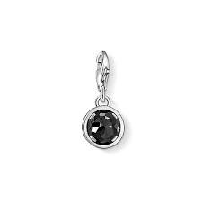 Dije de cristal negro (plata/negro)