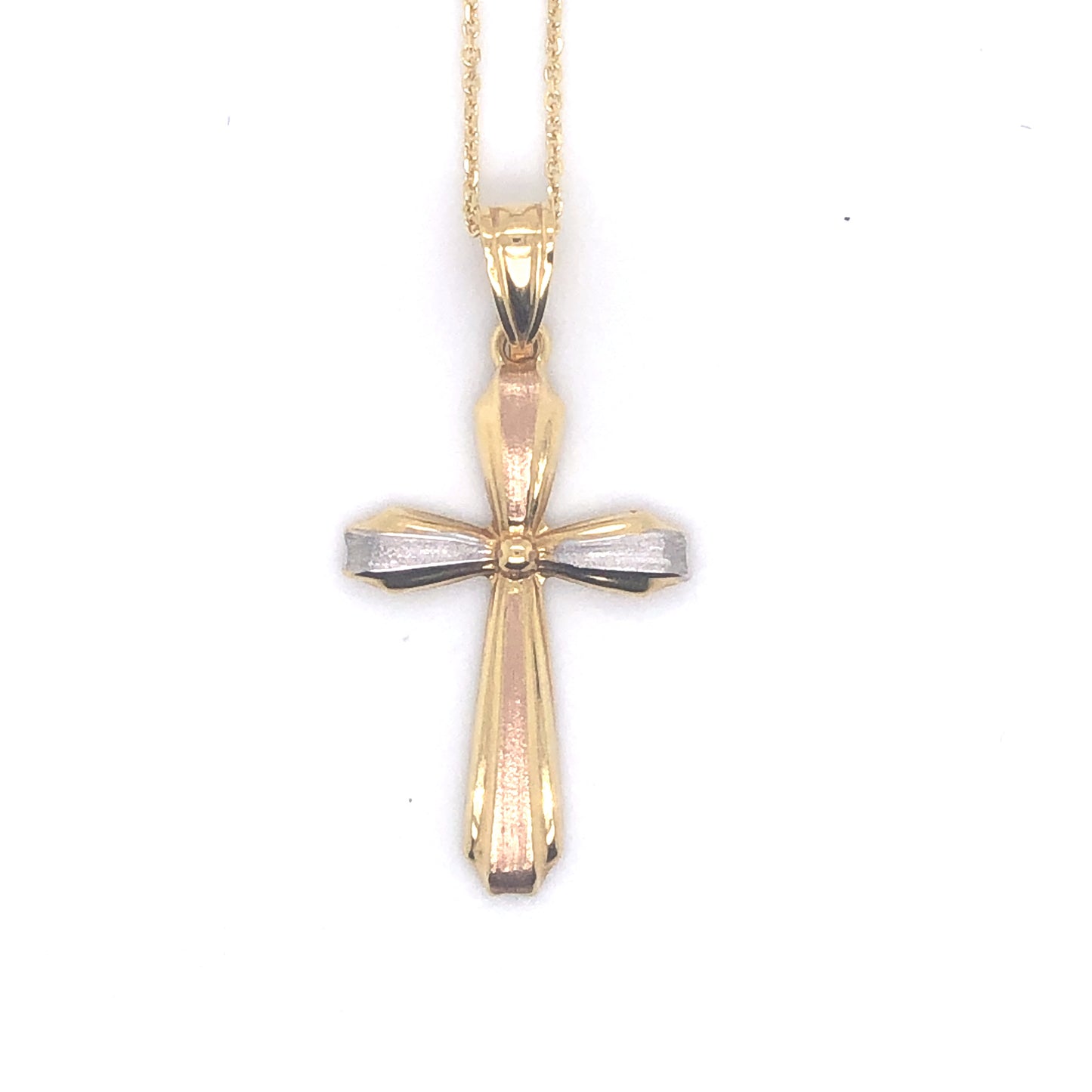Tri-Color Cross 14k Gold Pendant | Luby Gold Collection | Luby 