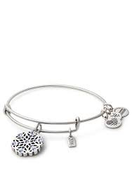 BFX 2016 Snowflake Charm Bangle Bracelet (Silver) | Alex and Ani | Luby 