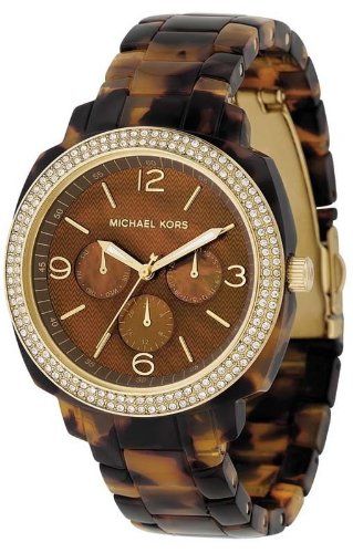 Boyfriend Gold & Tortoise Shell Acrylic Ladies Watch | Michael Kors | Luby 