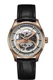 Jazzmaster Viewmatic Skeleton Automatic (Rose-Gold/Brown) | Hamilton | Luby 