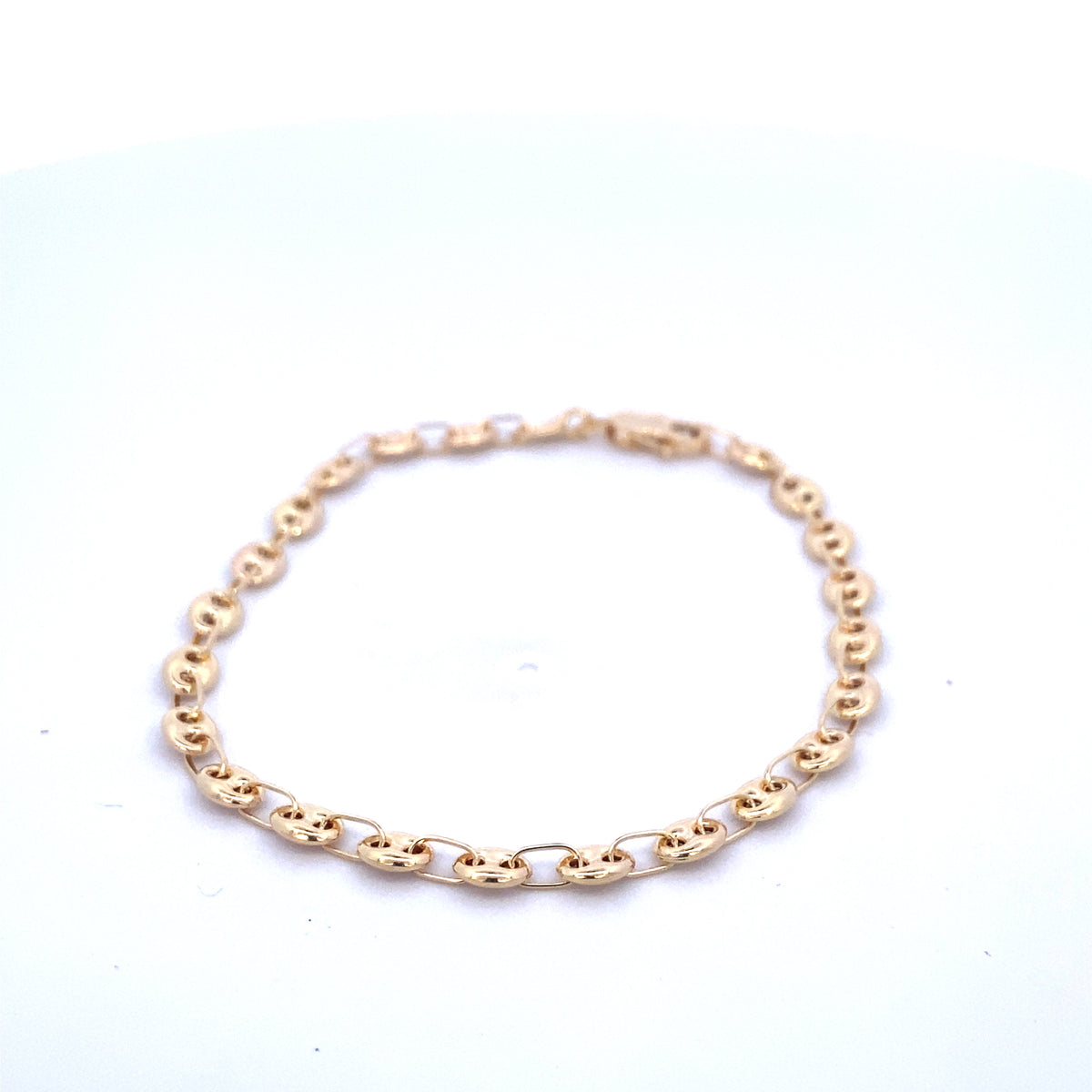 14K Gold Small Puff Link Bracelet | Luby Gold Collection | Luby 
