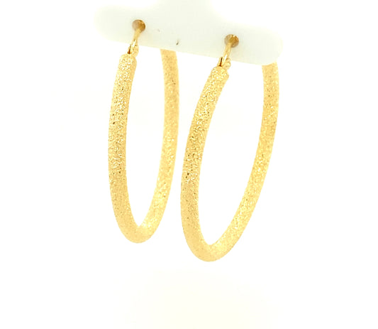 14K Gold Cut Diamond Hoops Earrings | Luby Gold Collection | Luby 