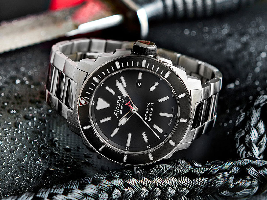 Seastrong Diver 300 (Silver-Black) | Alpina | Luby 