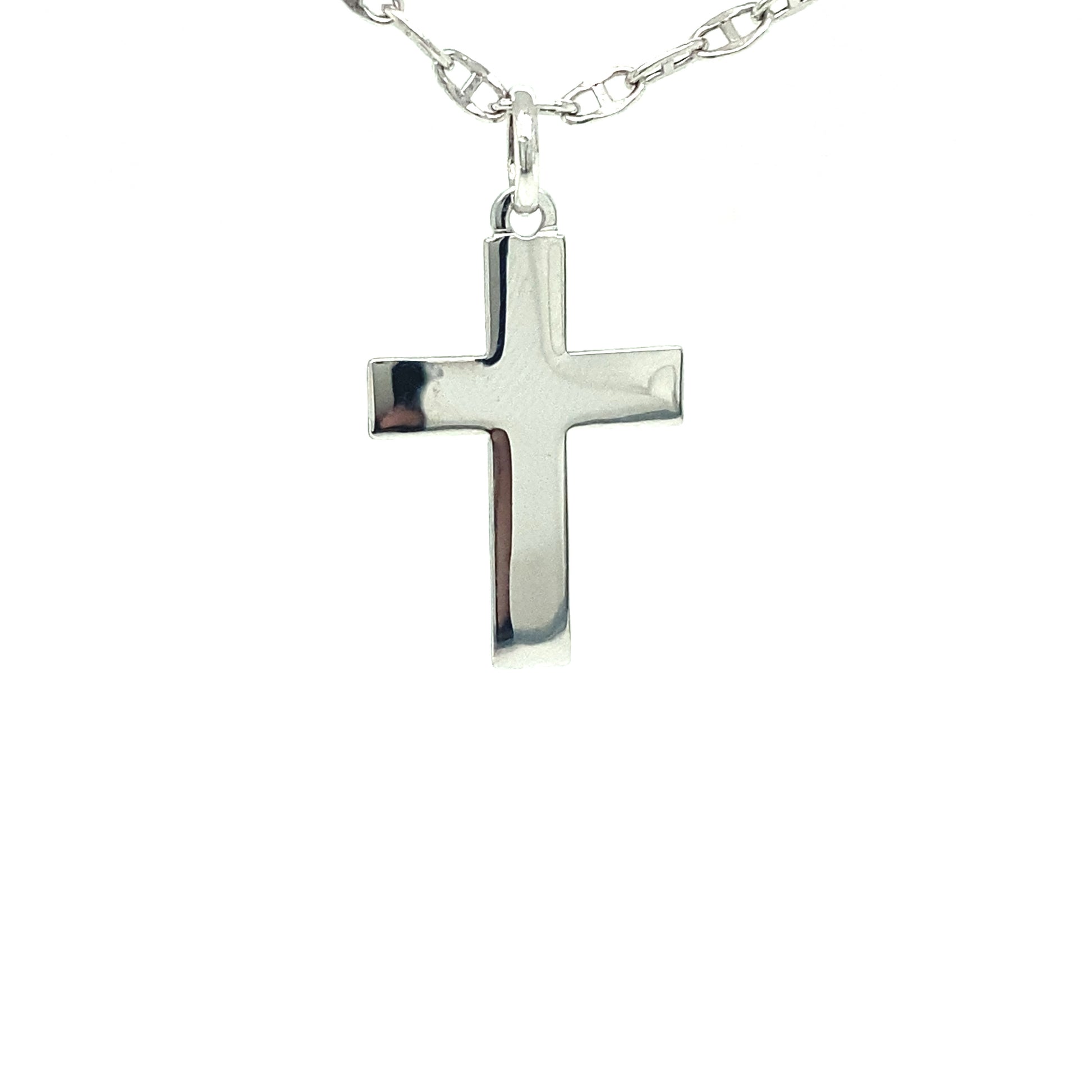 14k White Gold Slim Cross Pendant | Luby Gold Collection | Luby 