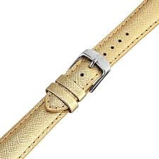 Metallic Gold Leather Watch Strap | Michele | Luby 