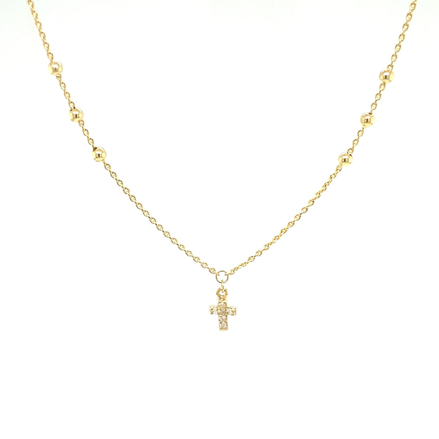 14k Diamond Gold Double Cross | Luby Gold Collection | Luby 