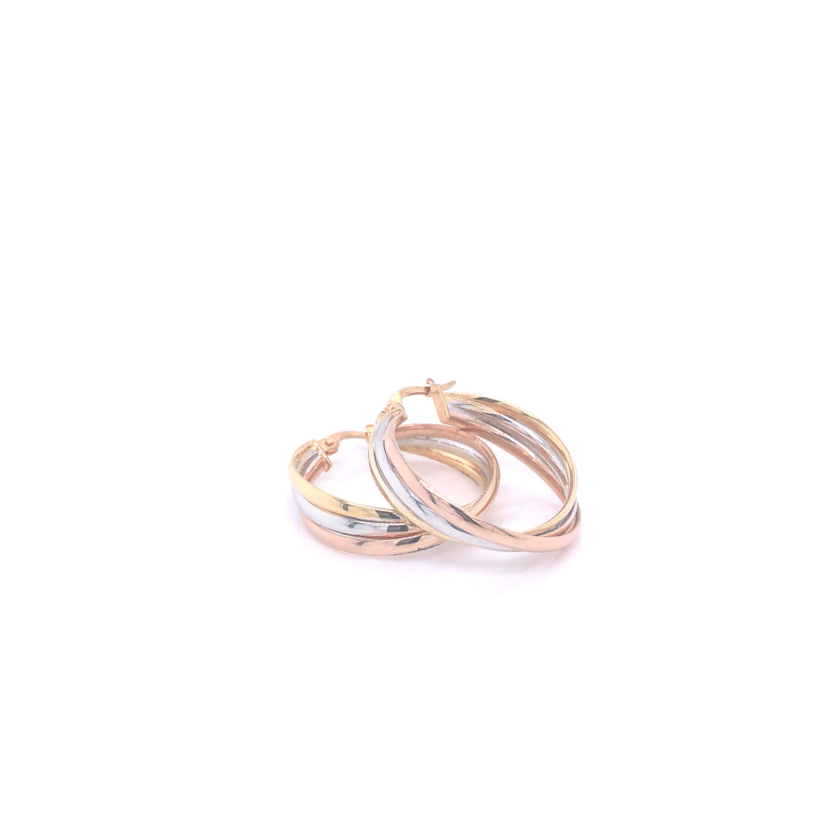 Entwined Tri-Color 14k Gold Hoops | Luby Gold Collection | Luby 