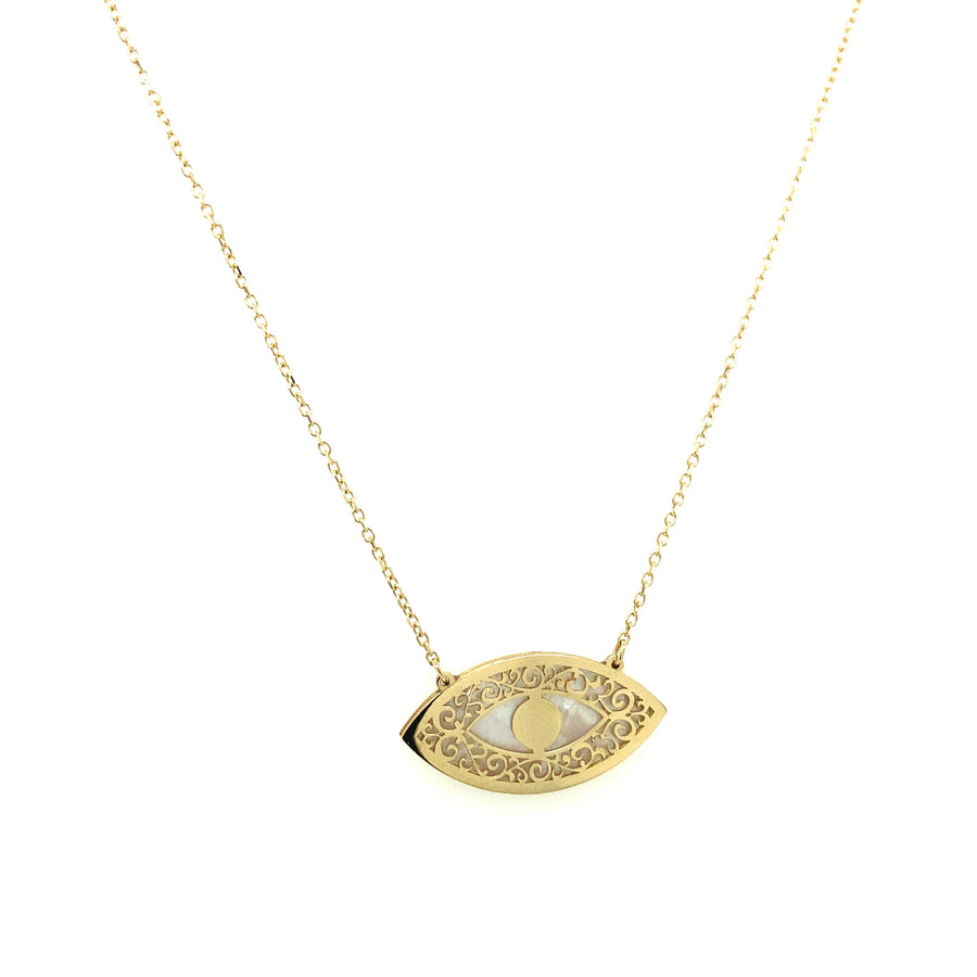14K Gold Eye of Horus Small Pendant
