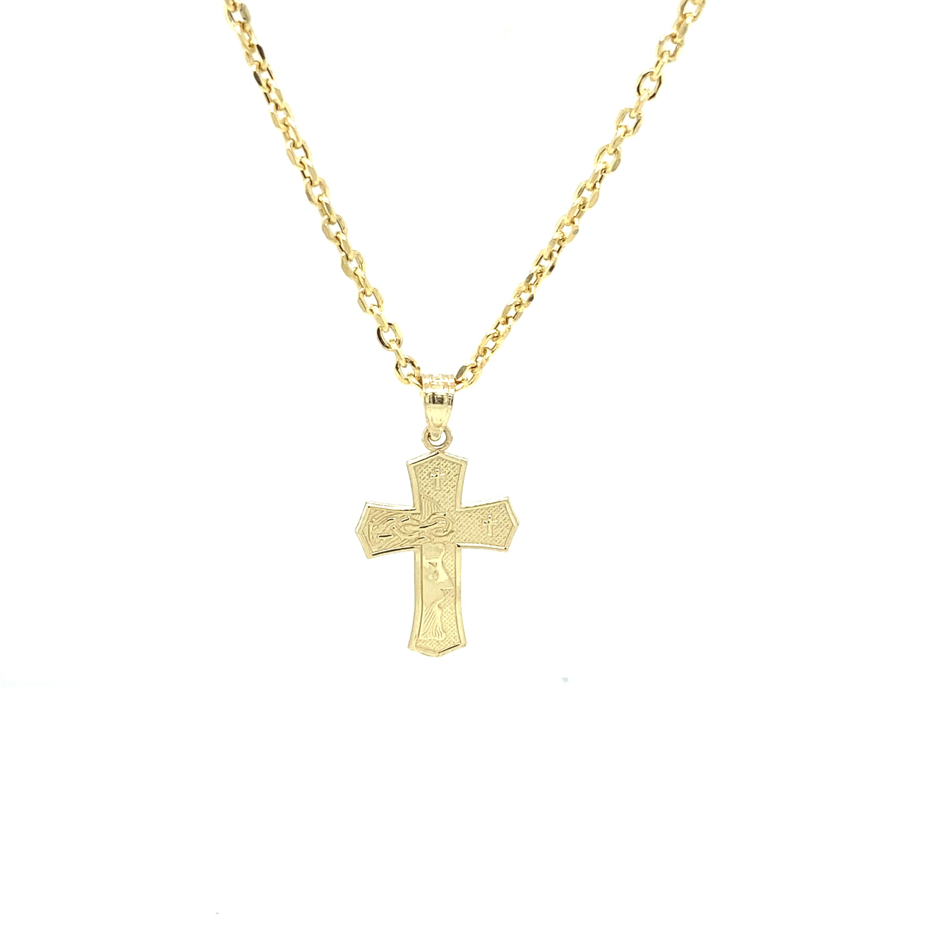 10K FLAT CROSS PENDANT | Luby Gold Collection | Luby 