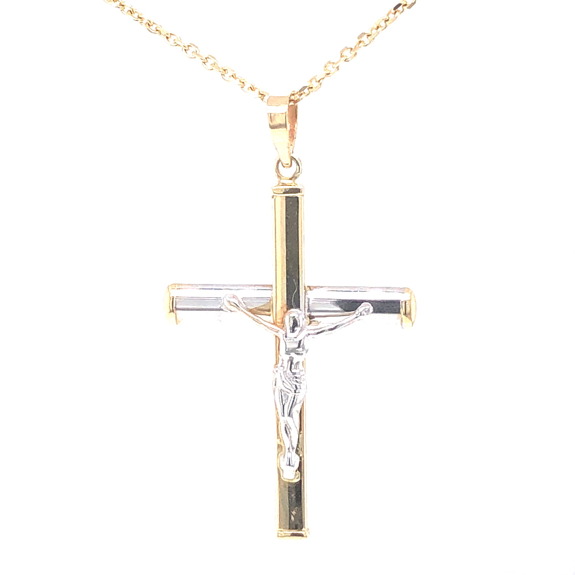 Cross Two-Tone 14k Gold Pendant | Luby Gold Collection | Luby 