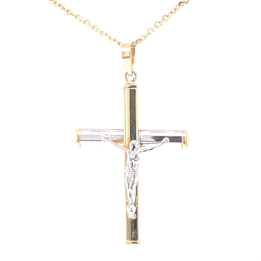 Cross Two-Tone 14k Gold Pendant | Luby Gold Collection | Luby 