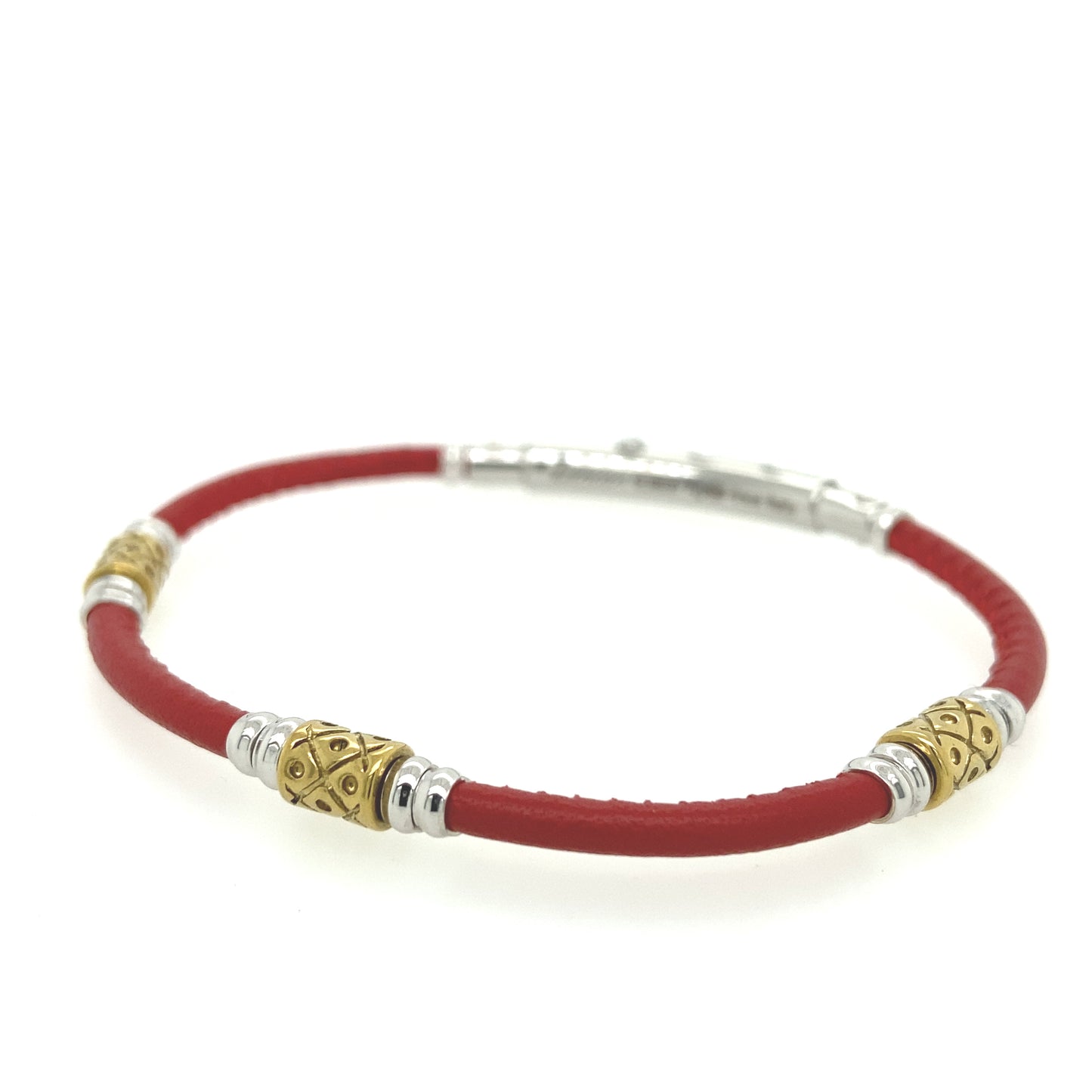 Leather with Gold and Silver Charms Bracelet | Zancan | Luby 