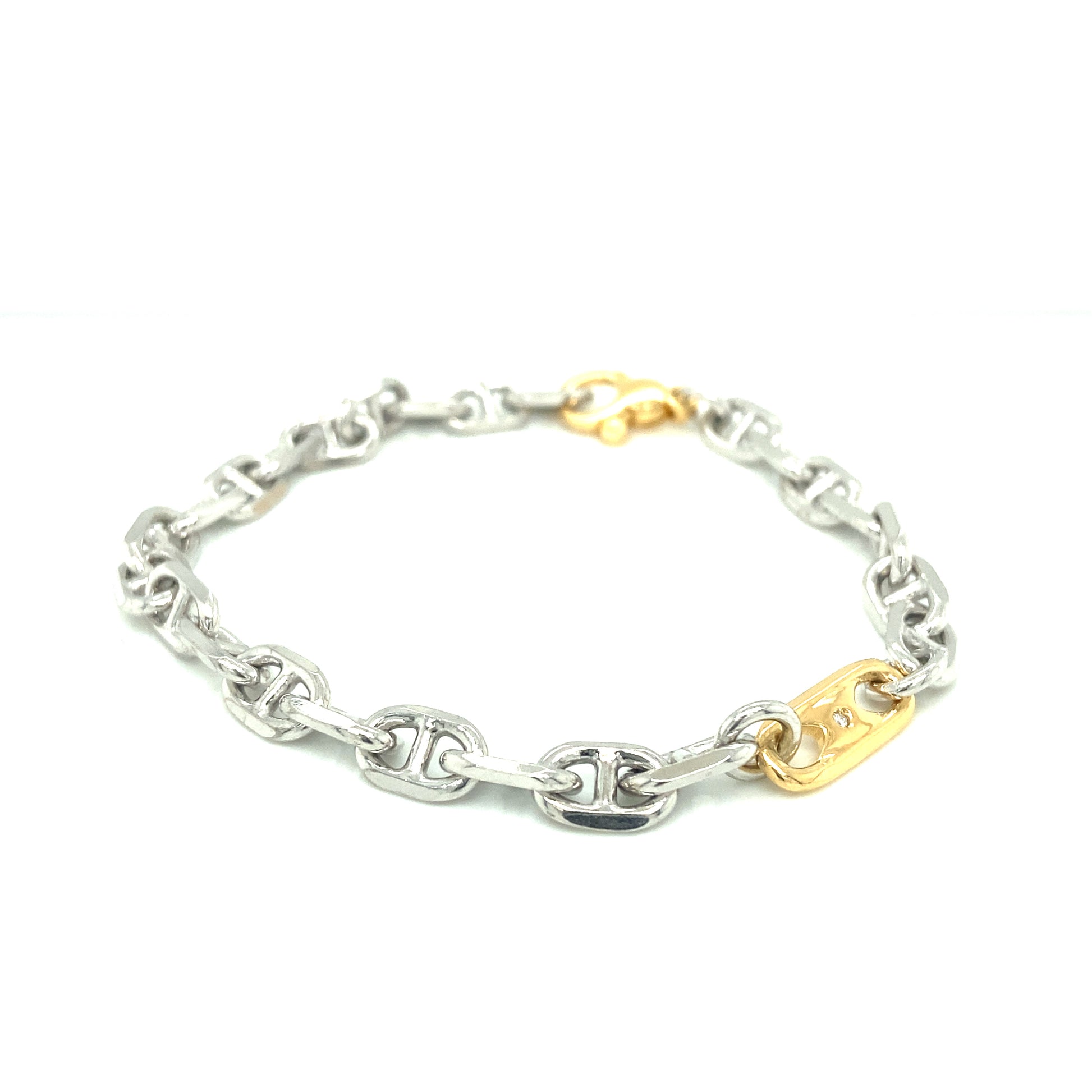 Borsari Silver Bracelet with Gold Plated Element | BORSARI | Luby 