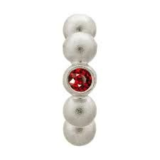 Dije de punto llamativo granate (plata/rojo)