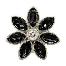 Big Black Flower Charm (Silver/Black) | Endless Jewelry | Luby 