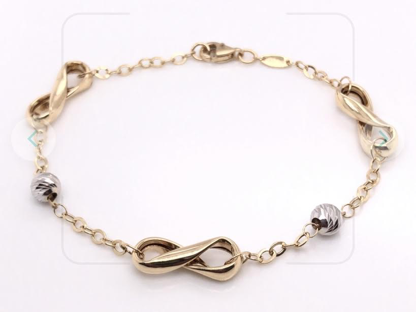 Infinity 14k Gold Two-Tone Bracelet | Luby Gold Collection | Luby 