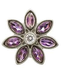 Big Amethyst Flower Charm (Silver/Purple)