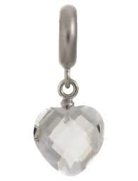 Clear Heart Cut Drop Charm (Silver) | Endless Jewelry | Luby 