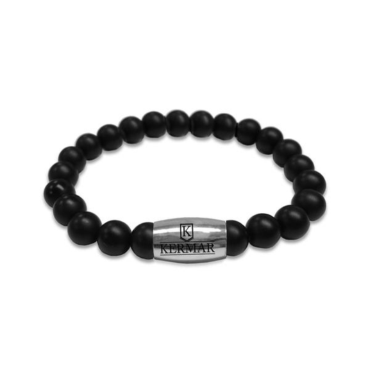 Black Agate Stone Beads Bracelet | Kermar | Luby 