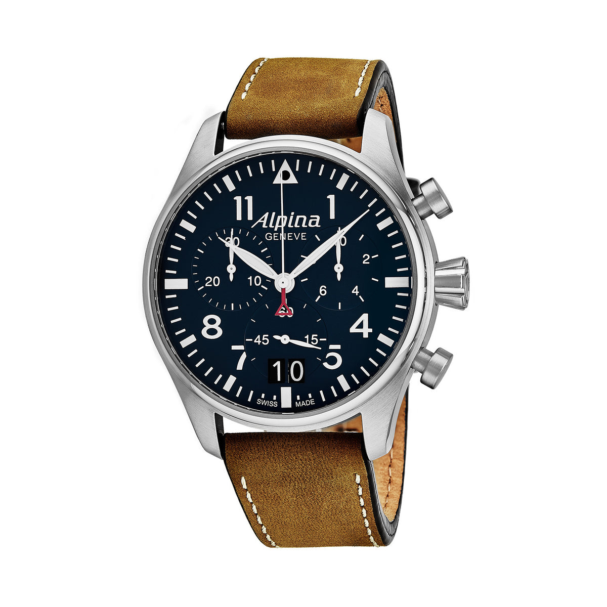 Startimer Pilot Chronograph Big Date (Silver-Blue) | Alpina | Luby 