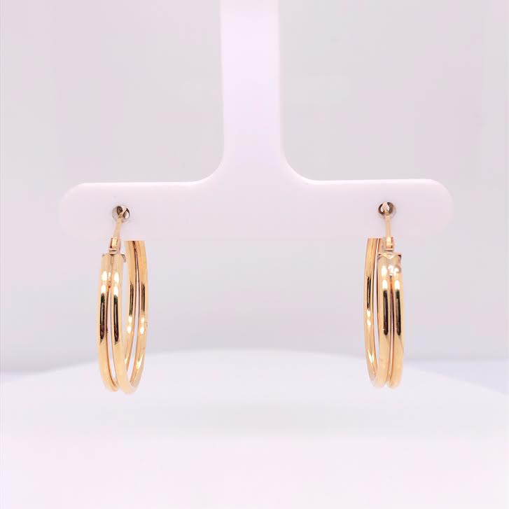 Double 14k Gold Hoop Earrings | Luby Gold Collection | Luby 