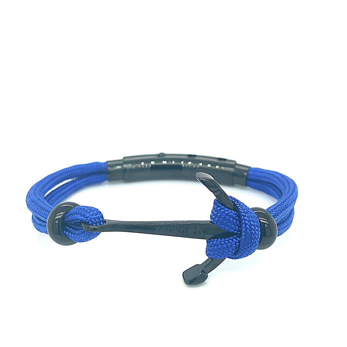 DOUBLE CORD WITH ANCHOR KNOT BEADS  BLACK | Seaknots | Luby 